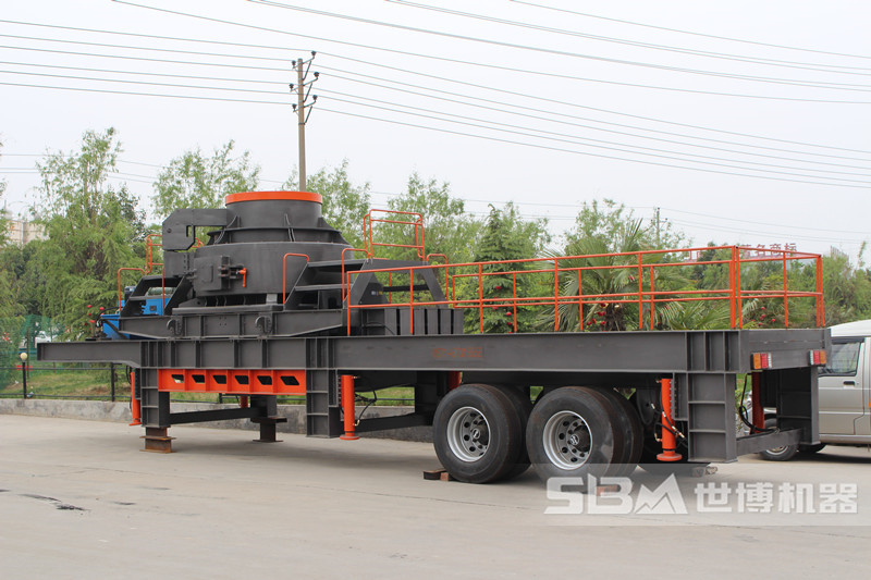 放在汽車上的打沙機(jī)，流動制砂機(jī)設(shè)備