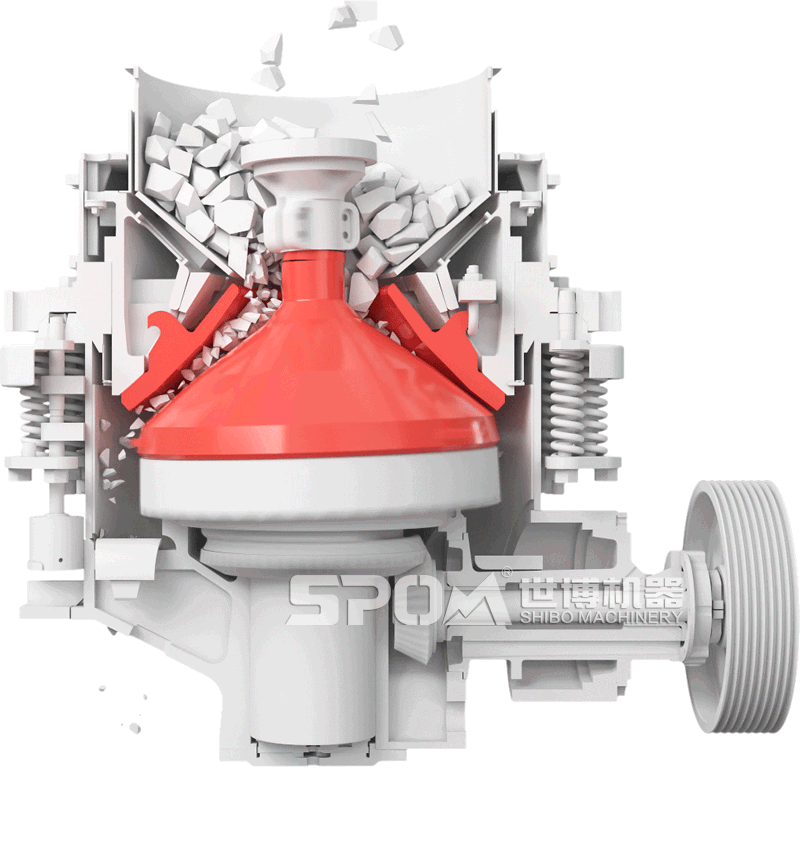 彈簧液壓圓錐碎石機(jī)工作原理圖