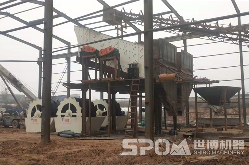 河卵石破碎制砂洗砂，現(xiàn)場圖